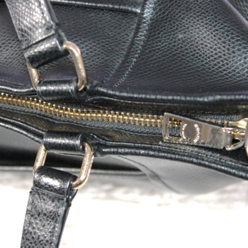 Coach Black Leather Tote with Matching Pouch and Strap - Picture 9 of 16